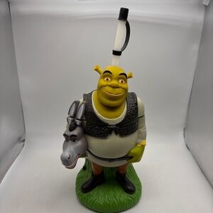 Vintage Dreamworks Shrek and Donkey Souvenir Plastic Cup with Lid & Straw